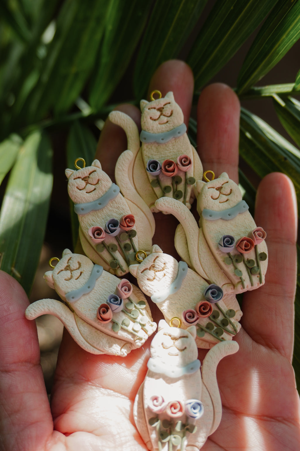 Floral Cat Earrings